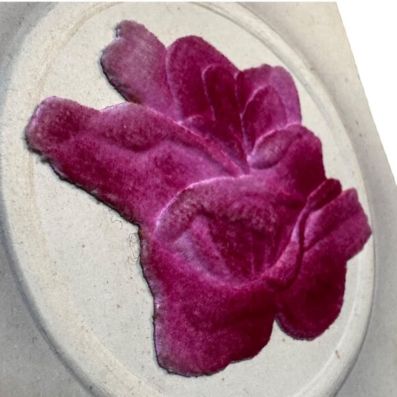 Vintage Embossed Velvet Rose Birthday Postcard 1900s Printed In Germany Antique - Picture 2 of 3